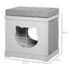 PawHut Cat House Bed Kitten Cave Cube Indoor For Small Pet With Removable Sisal Scratching Pads Soft Cushions, 41x30x36 Cm, Grey - Image 7