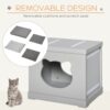 PawHut Cat House Bed Kitten Cave Cube Indoor For Small Pet With Removable Sisal Scratching Pads Soft Cushions, 41x30x36 Cm, Grey - Image 3